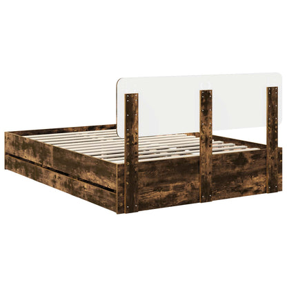 Bedframe met lade Gerookt eiken 160 x 200 cm Ingenieurshout