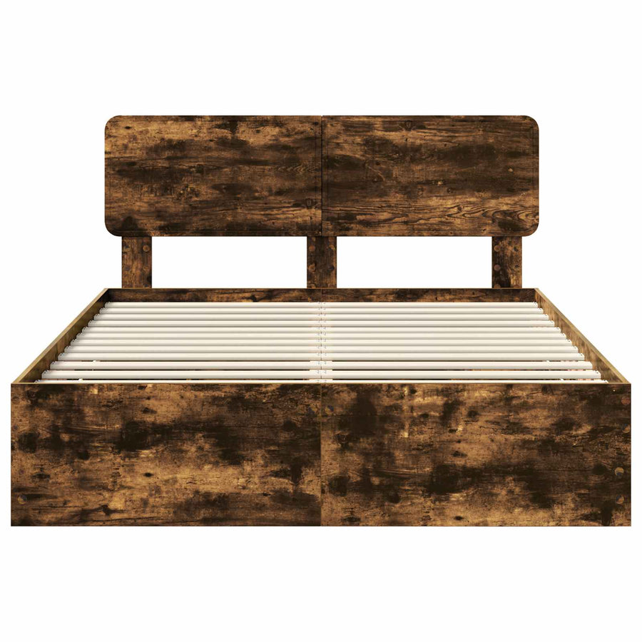Bedframe met lade Gerookt eiken 160 x 200 cm Ingenieurshout
