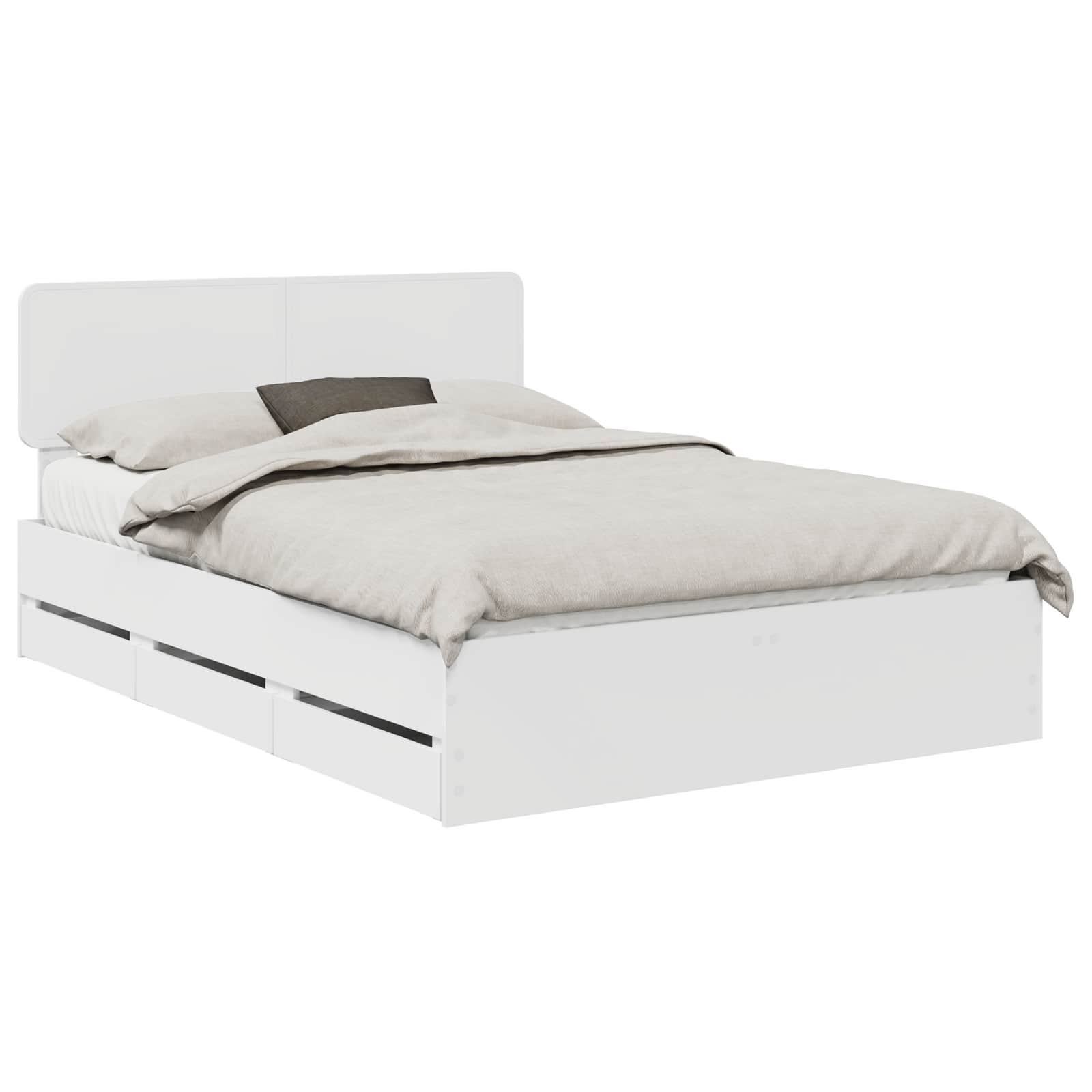 Bedframe met lade met opslag Wit 150 x 200 cm Ingenieurshout