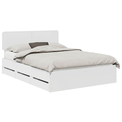 Bedframe met lade met opslag Wit 150 x 200 cm Ingenieurshout