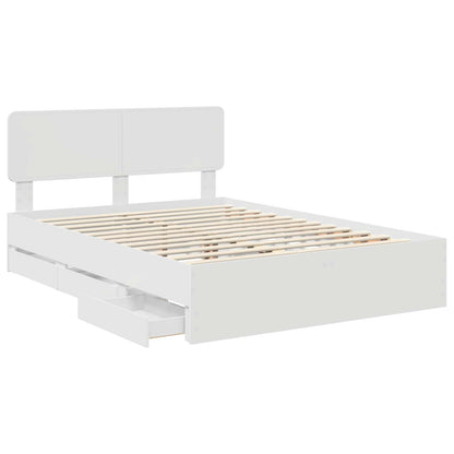 Bedframe met lade met opslag Wit 150 x 200 cm Ingenieurshout