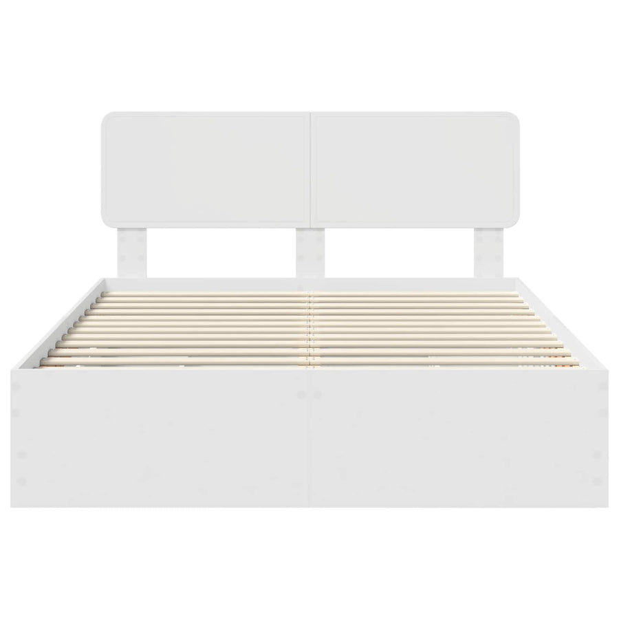 Bedframe met lade met opslag Wit 150 x 200 cm Ingenieurshout