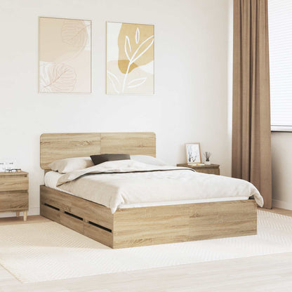 Bedframe met lade Sonoma Eiken 150 x 200 cm Ingenieurshout