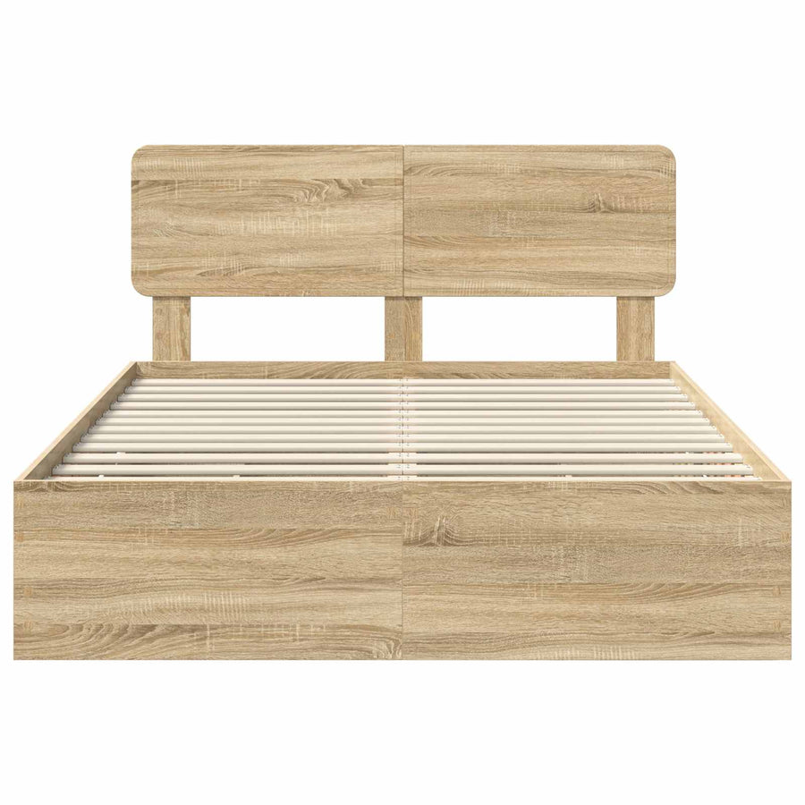 Bedframe met lade Sonoma Eiken 150 x 200 cm Ingenieurshout