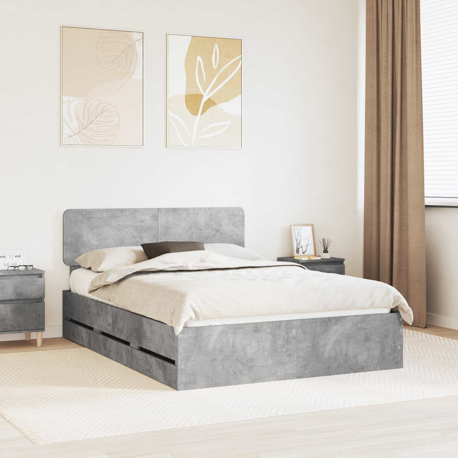 Bedframe met lade Beton Grijs 150 x 200 cm Ingenieurshout