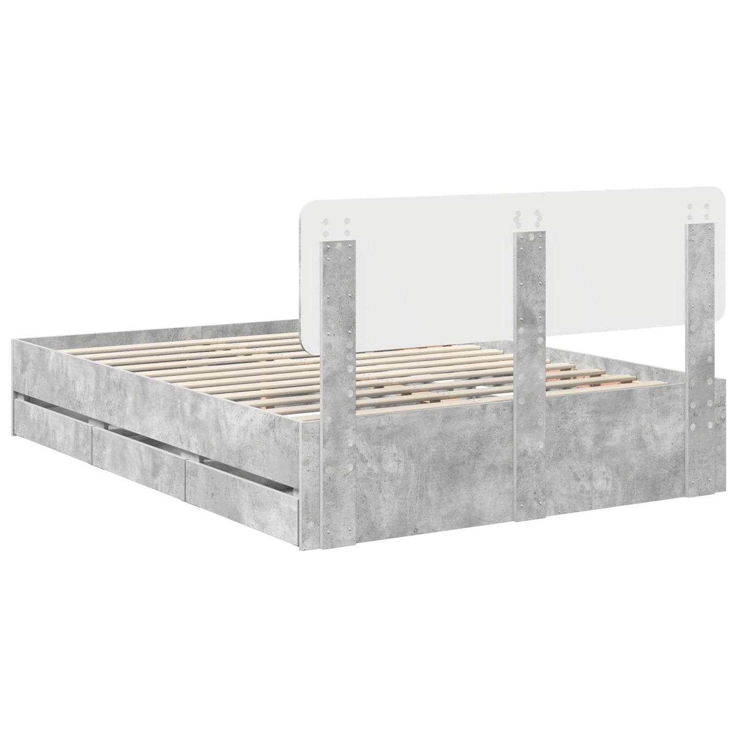 Bedframe met lade Beton Grijs 150 x 200 cm Ingenieurshout