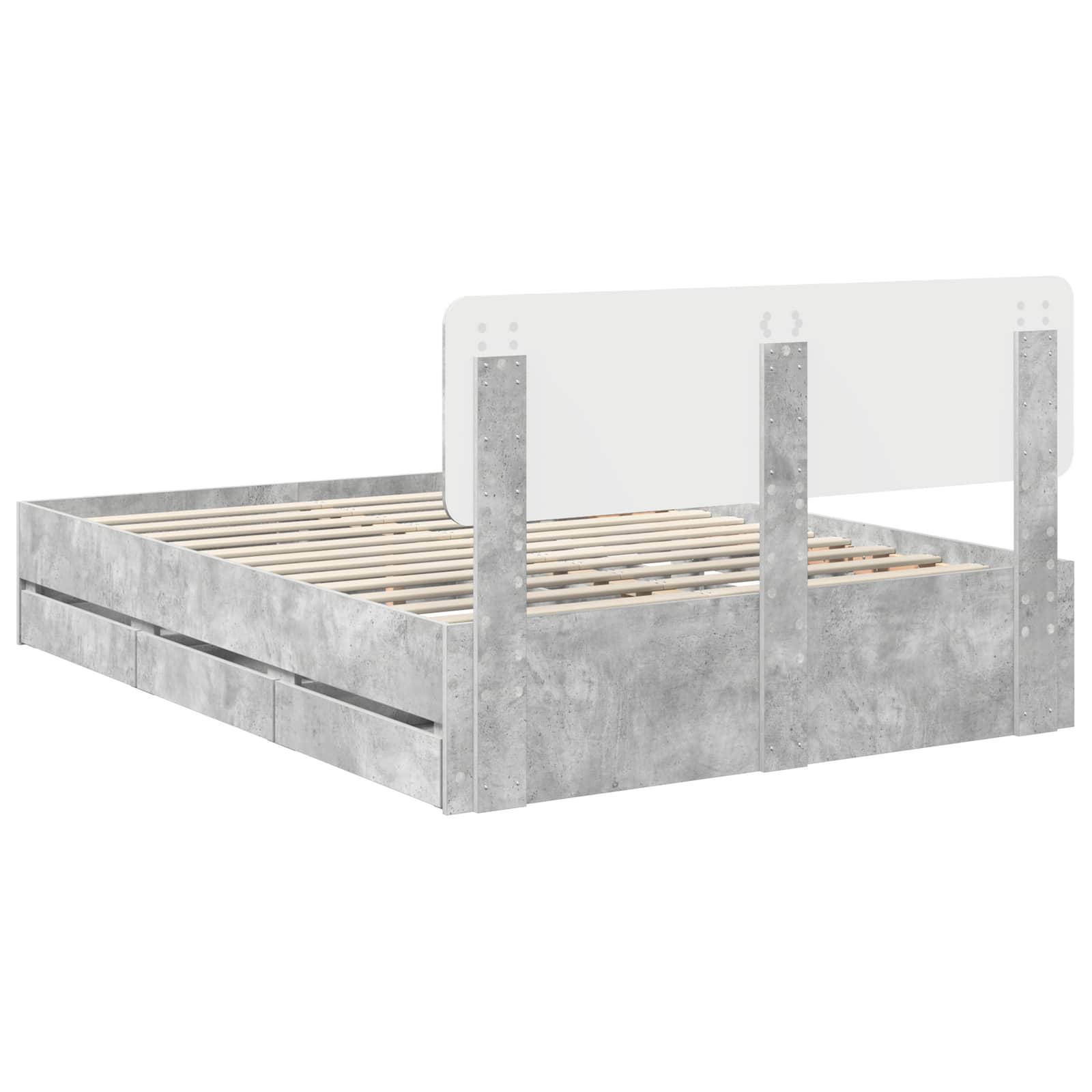 Bedframe met lade Beton Grijs 150 x 200 cm Ingenieurshout