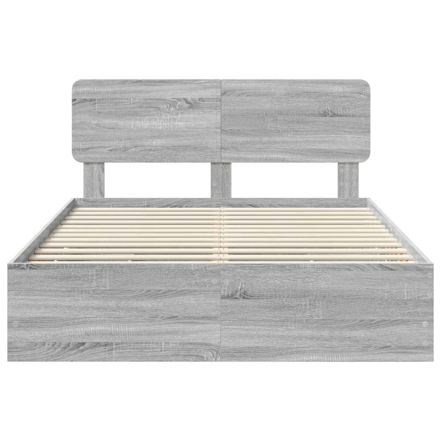 Bedframe met lade Grijs Sonoma 150 x 200 cm Ingenieurshout