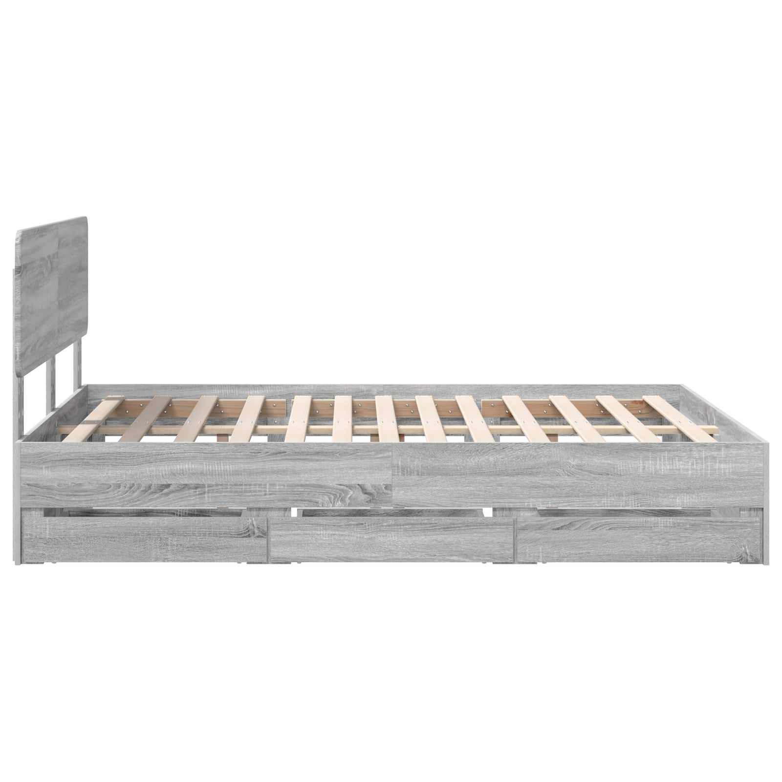 Bedframe met lade Grijs Sonoma 150 x 200 cm Ingenieurshout