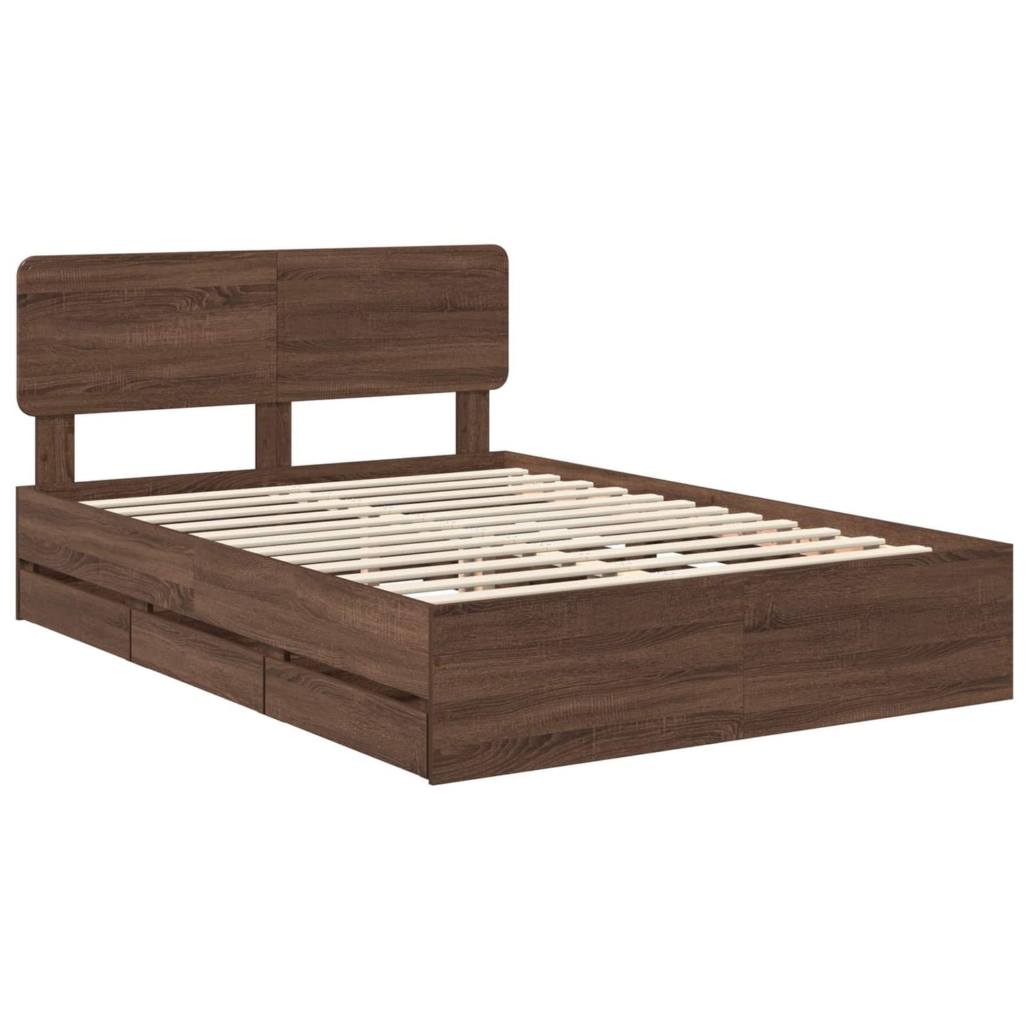 Bedframe met lade Bruin Eiken 150 x 200 cm Ingenieurshout