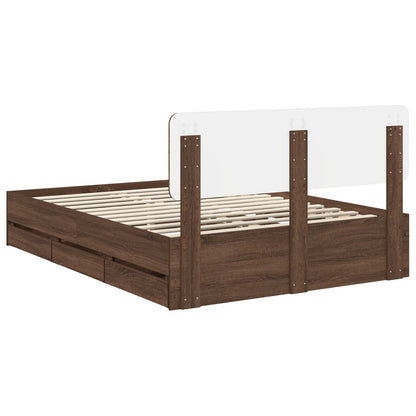 Bedframe met lade Bruin Eiken 150 x 200 cm Ingenieurshout