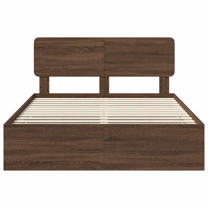 Bedframe met lade Bruin Eiken 150 x 200 cm Ingenieurshout