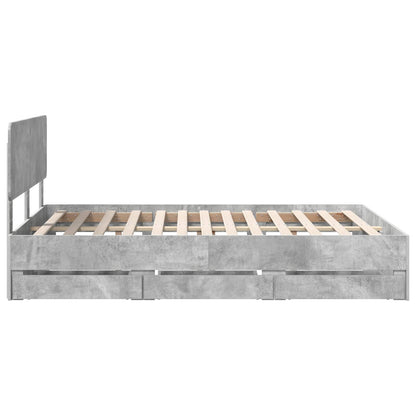 Bedframe met lade Beton Grijs 140 x 190 cm Ingenieurshout