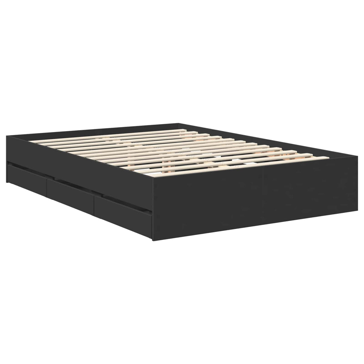 Bedframe met lade met opslag Zwart 140 x 200 cm Ingenieurshout