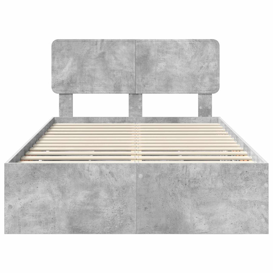 Bedframe met lade Beton Grijs 135 x 190 cm Ingenieurshout