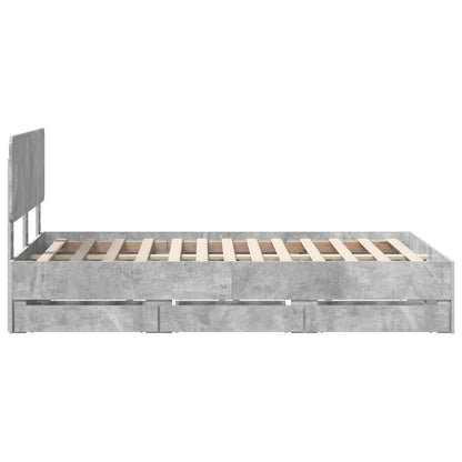 Bedframe met lade Beton Grijs 135 x 190 cm Ingenieurshout