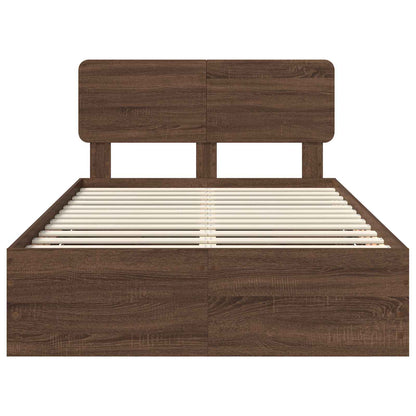 Bedframe met lade Bruin Eiken 135 x 190 cm Ingenieurshout
