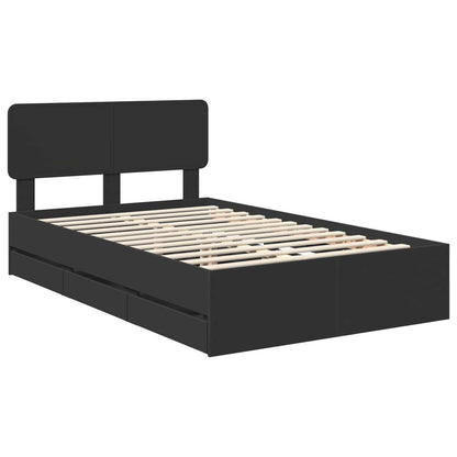 Bedframe met lade met opslag Zwart 120 x 190 cm Ingenieurshout