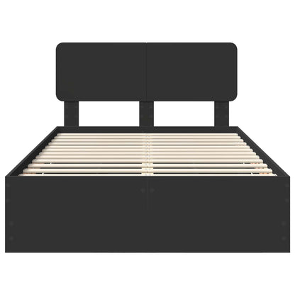 Bedframe met lade met opslag Zwart 120 x 190 cm Ingenieurshout