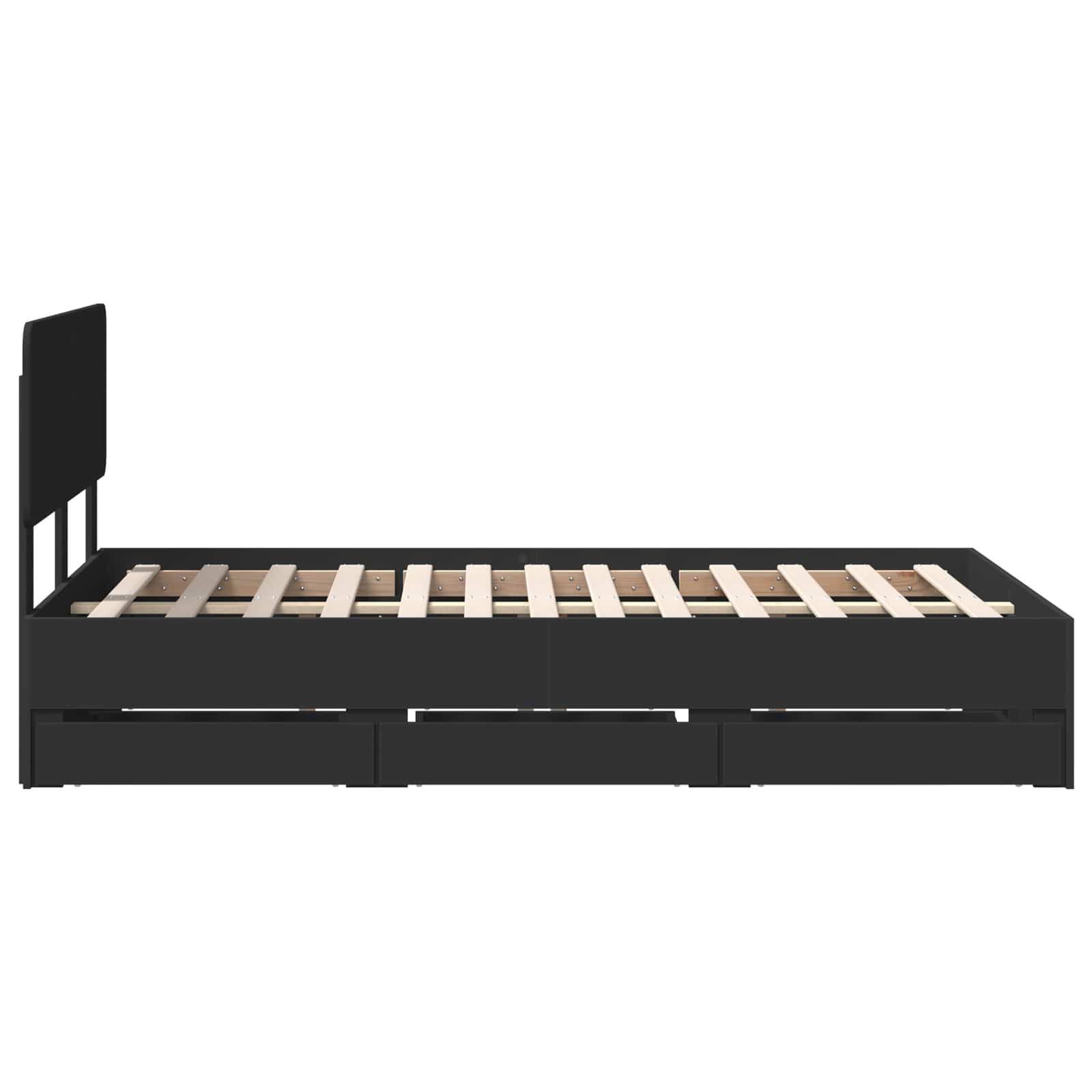 Bedframe met lade met opslag Zwart 120 x 190 cm Ingenieurshout
