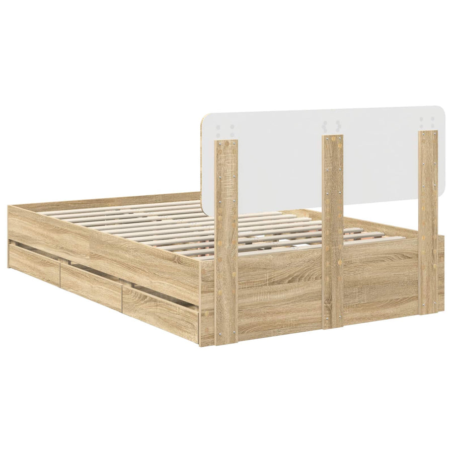 Bedframe met lade Sonoma Eiken 120 x 200 cm Ingenieurshout