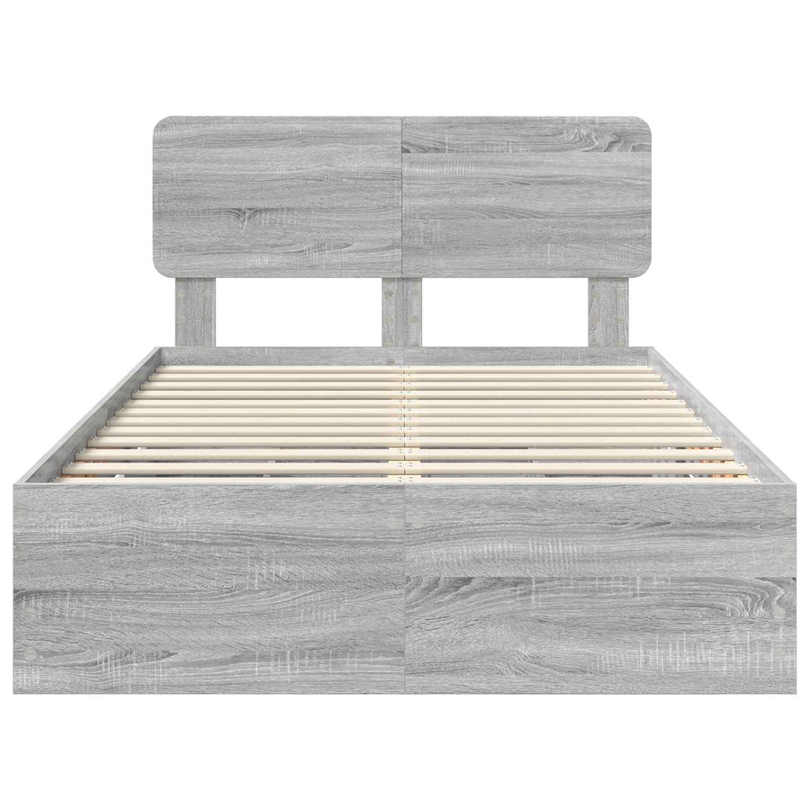 Bedframe met lade Grijs Sonoma 120 x 200 cm Ingenieurshout