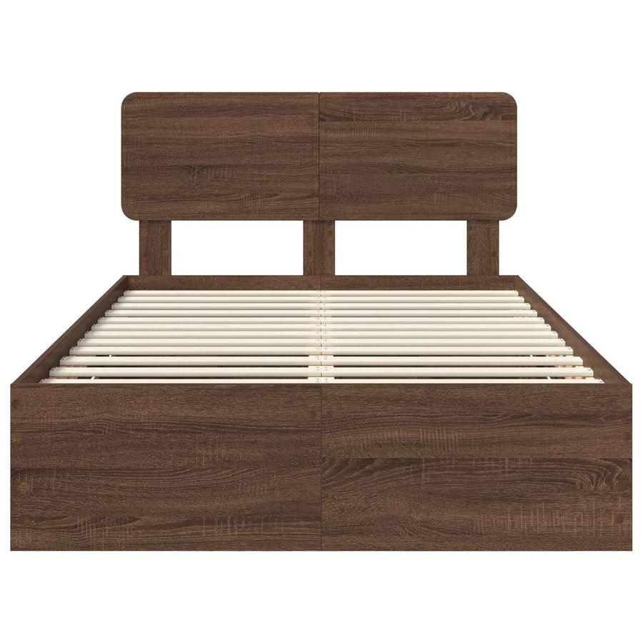 Bedframe met lade Bruin Eiken 120 x 200 cm Ingenieurshout