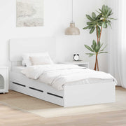 Bedframe 100x200 cm wit engineered hout