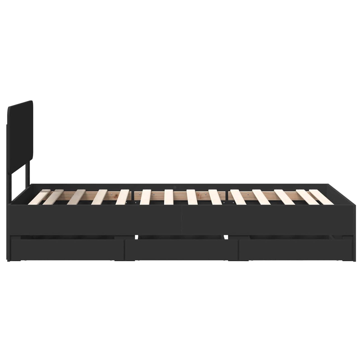 Bedframe met lade met opslag Zwart 100 x 200 cm Ingenieurshout