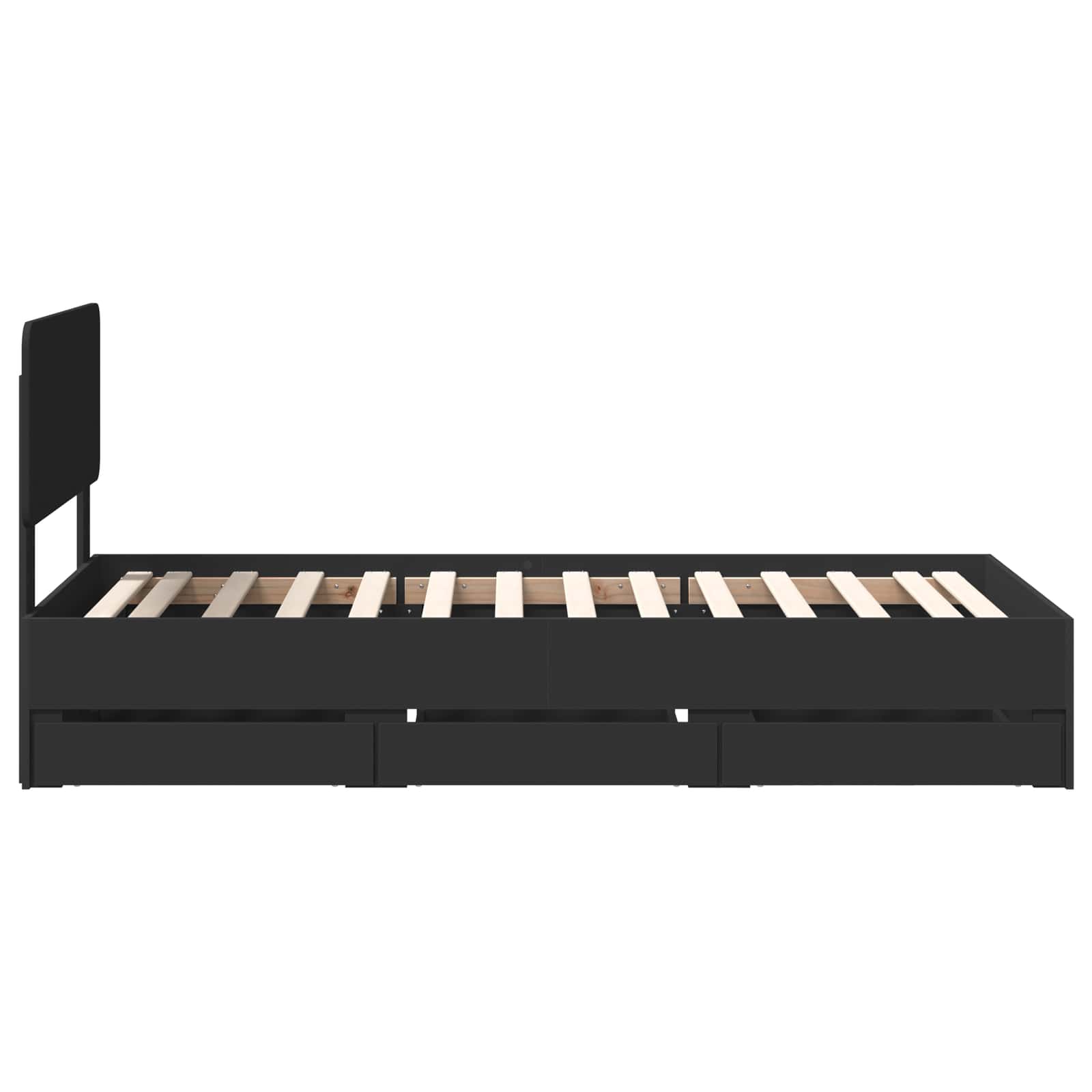 Bedframe met lade met opslag Zwart 100 x 200 cm Ingenieurshout