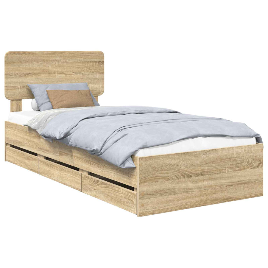 Bedframe met lade Sonoma Eiken 100 x 200 cm Ingenieurshout