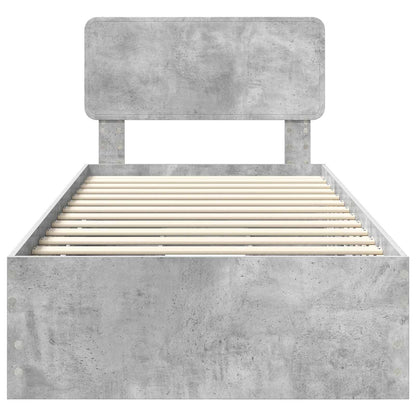 Bedframe met lade Beton Grijs 90 x 190 cm Ingenieurshout