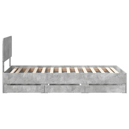 Bedframe met lade Beton Grijs 90 x 190 cm Ingenieurshout