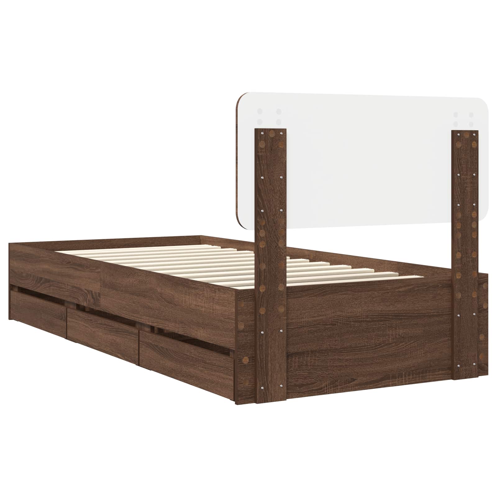 Bedframe met lade Bruin Eiken 90 x 190 cm Ingenieurshout