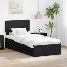 Bedframe met lade met opslag Zwart 90 x 200 cm Ingenieurshout