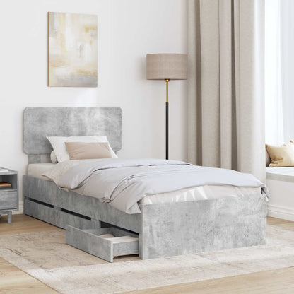 Bedframe met lade Beton Grijs 90 x 200 cm Ingenieurshout
