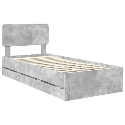 Bedframe met lade Beton Grijs 90 x 200 cm Ingenieurshout