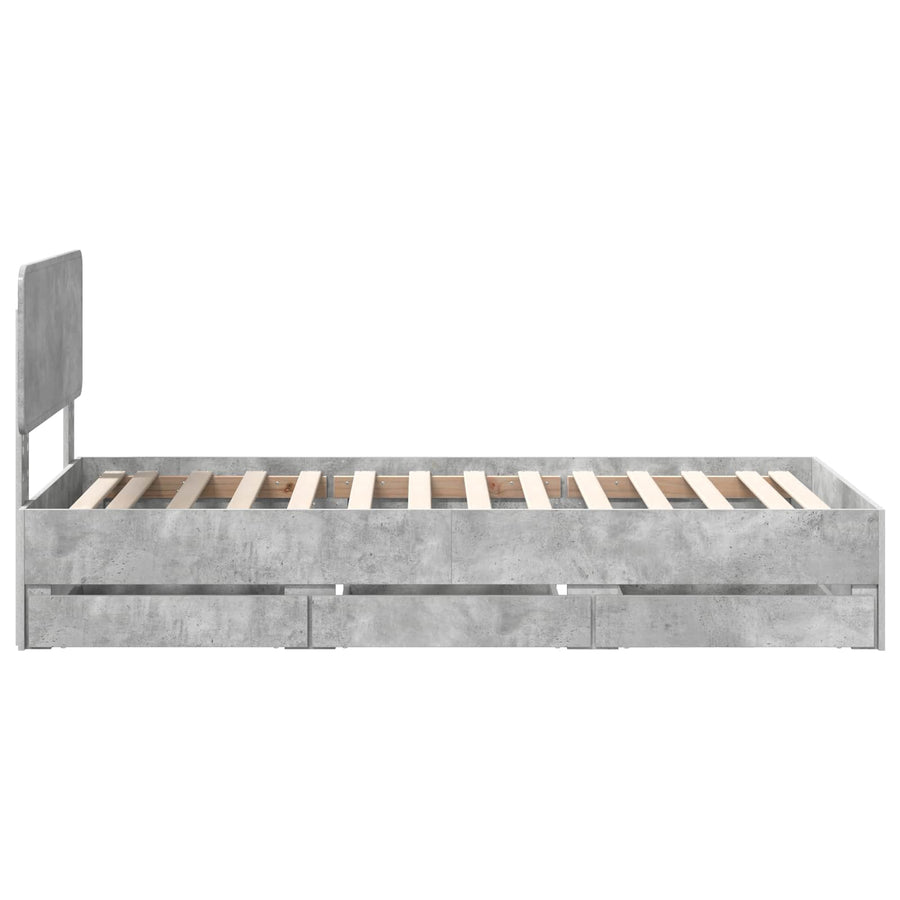 Bedframe met lade Beton Grijs 90 x 200 cm Ingenieurshout