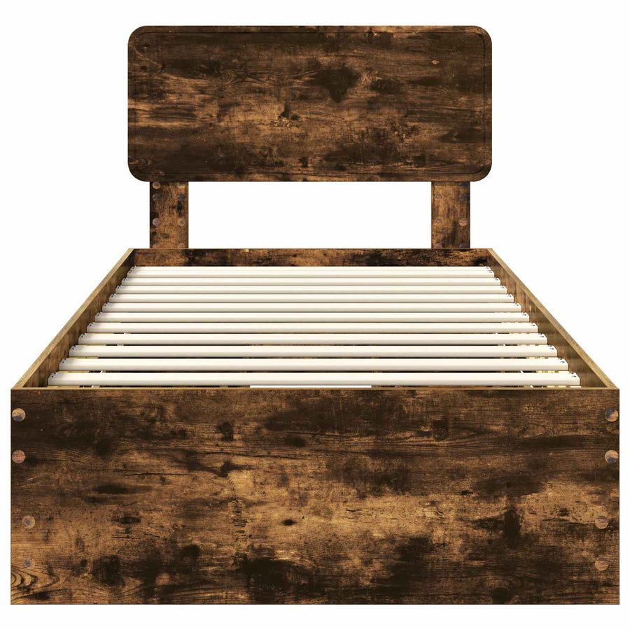 Bedframe met lade Gerookt eiken 90 x 200 cm Ingenieurshout