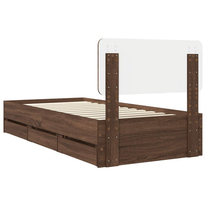 Bedframe met lade Bruin Eiken 90 x 200 cm Ingenieurshout