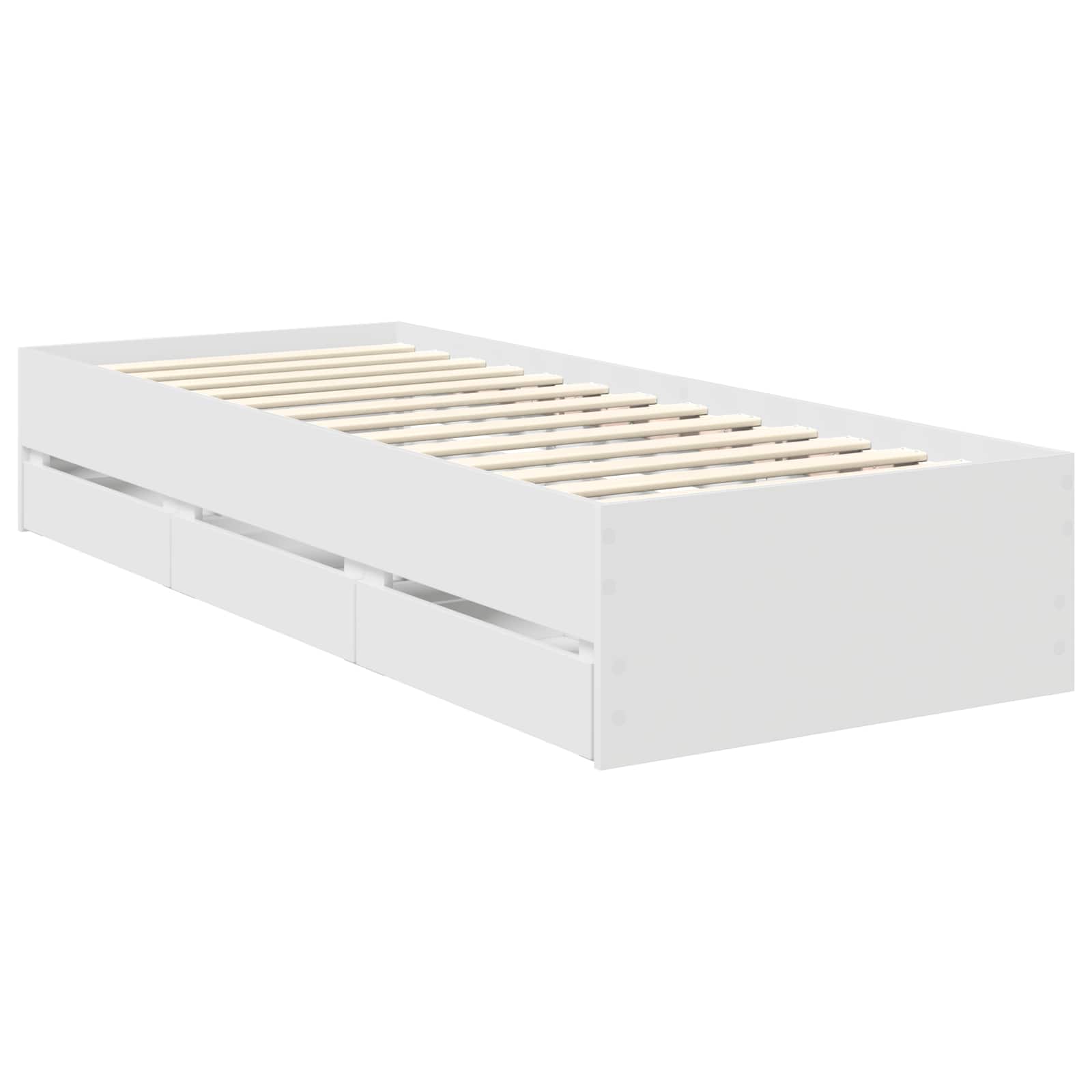 Bedframe met lade met hoofdeinde Wit 75 x 190 cm Ingenieurshout