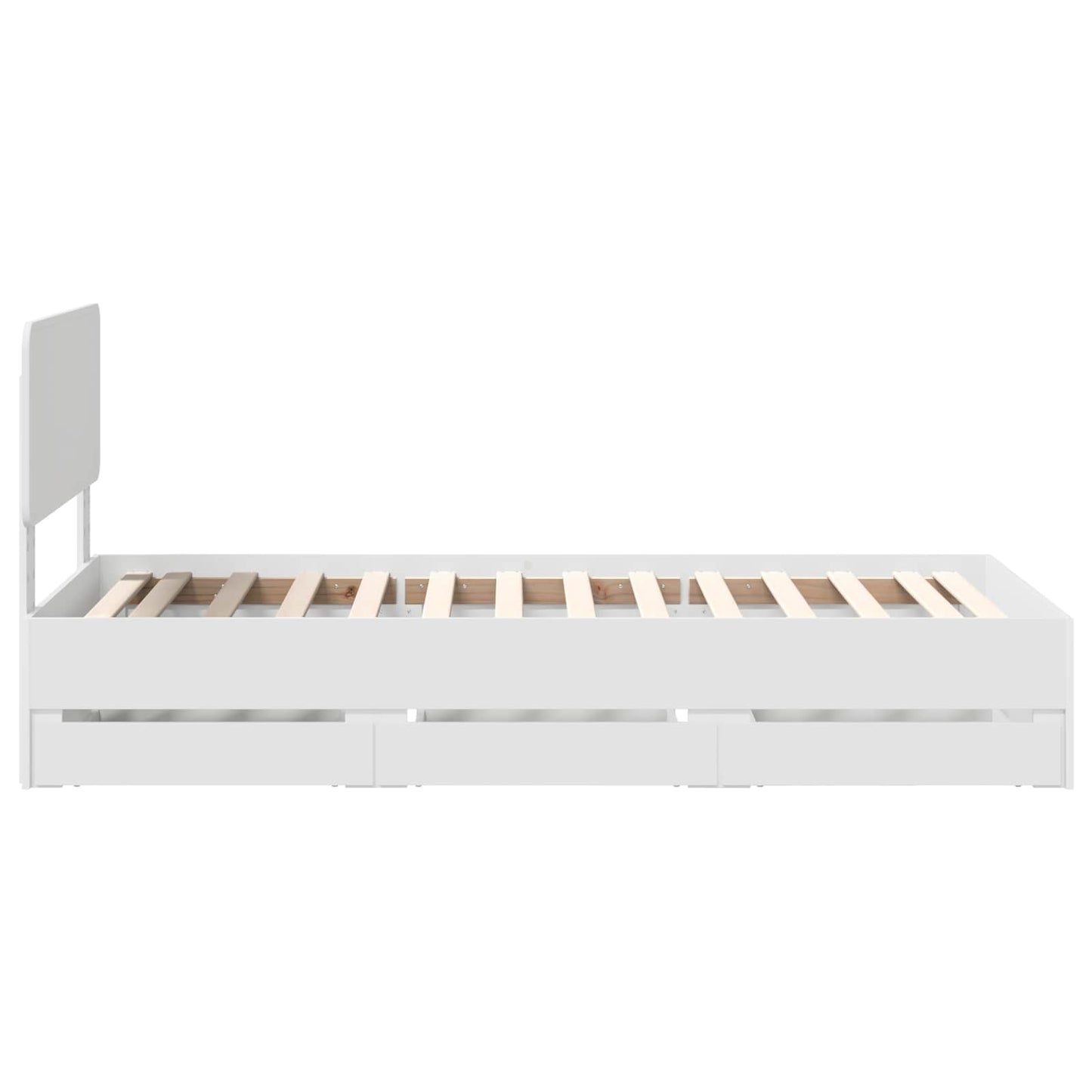 Bedframe met lade met hoofdeinde Wit 75 x 190 cm Ingenieurshout