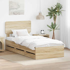 Bedframe 75x190 cm Sonoma Eiken met lade