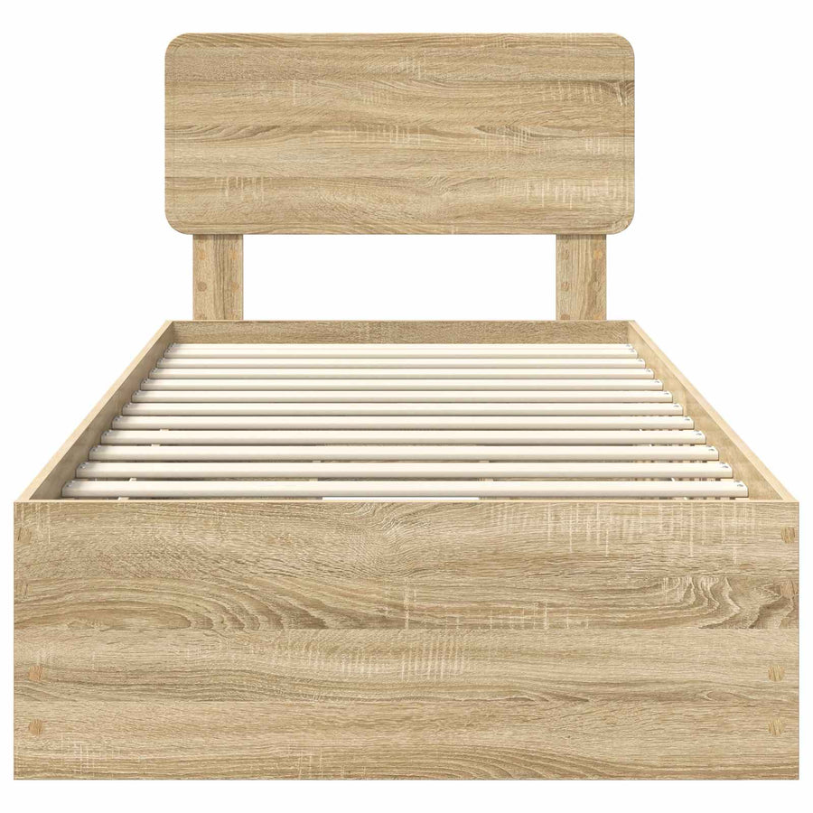 Bedframe met lade Sonoma Eiken 75 x 190 cm Ingenieurshout