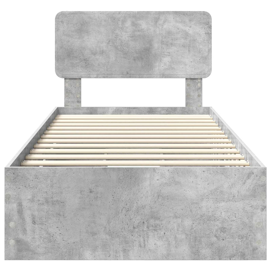 Bedframe met lade Beton Grijs 75 x 190 cm Ingenieurshout