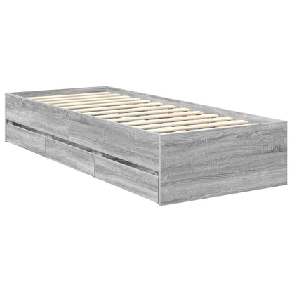 Bedframe met lade Grijs Sonoma 75 x 190 cm Ingenieurshout