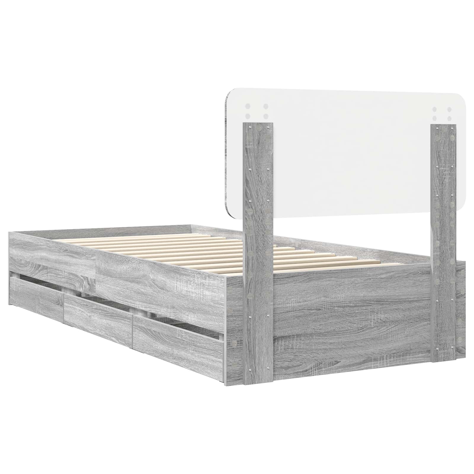 Bedframe met lade Grijs Sonoma 75 x 190 cm Ingenieurshout
