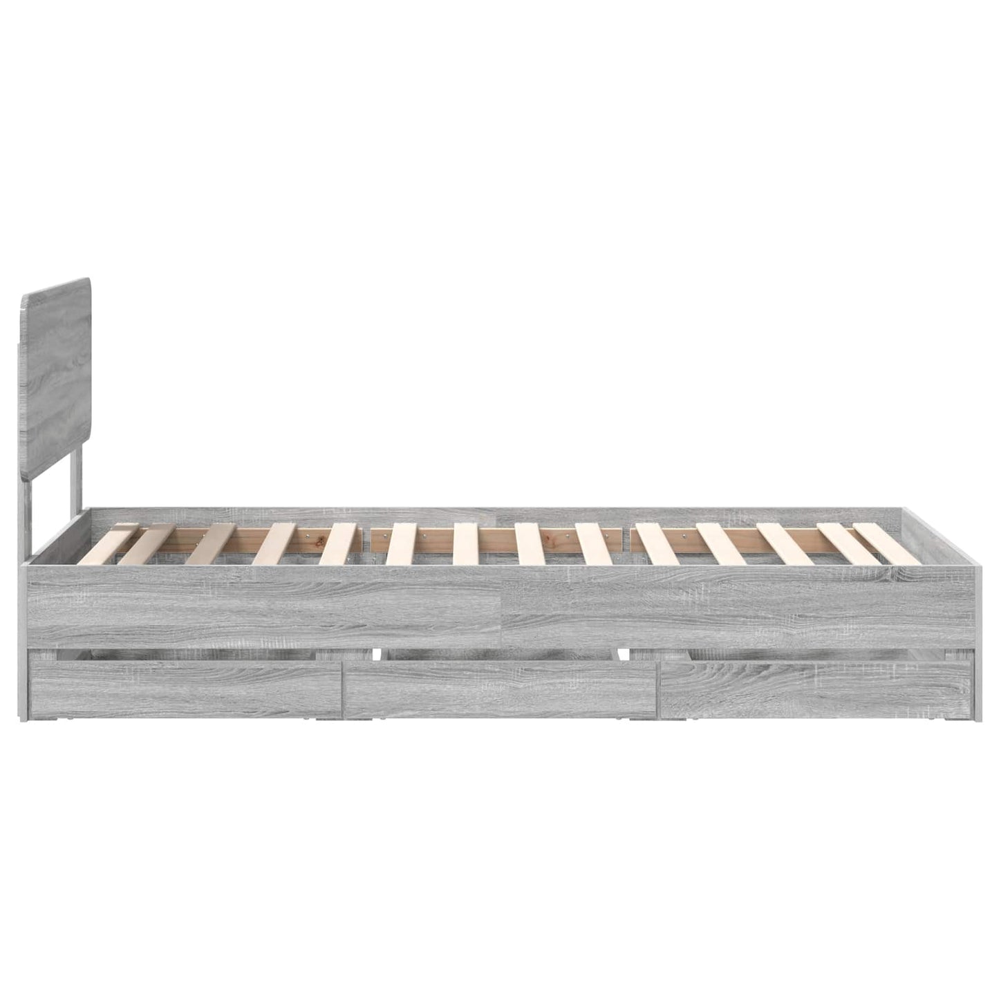 Bedframe met lade Grijs Sonoma 75 x 190 cm Ingenieurshout