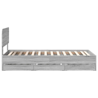 Bedframe met lade Grijs Sonoma 75 x 190 cm Ingenieurshout