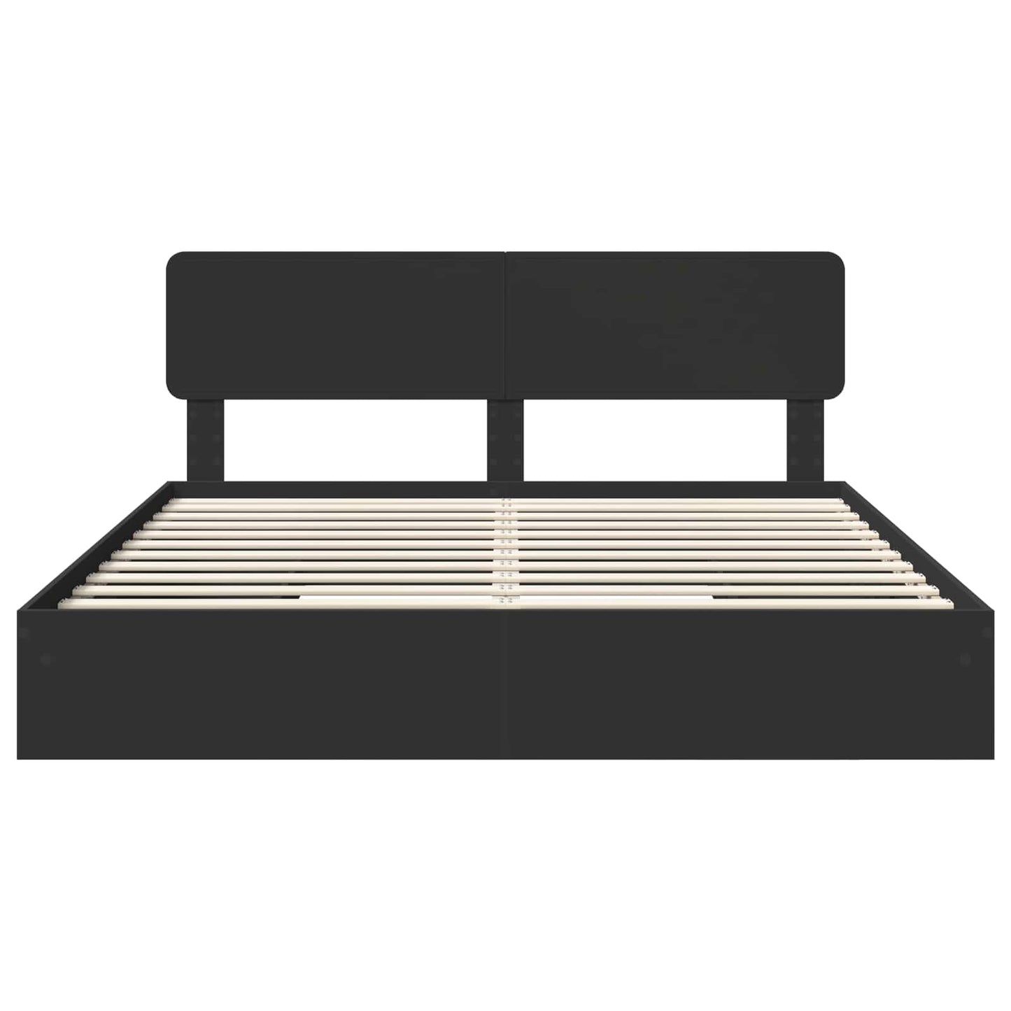 Opslag bed met hoofdeinde Zwart 200 x 200 cm Bewerkt hout
